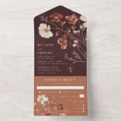 Herfstbruiloft met wilde bloemen all in one uitnodiging (Binnen)