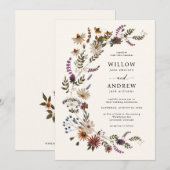 Herfstbruiloft met wilde bloemen kaart (Voorkant / Achterkant)
