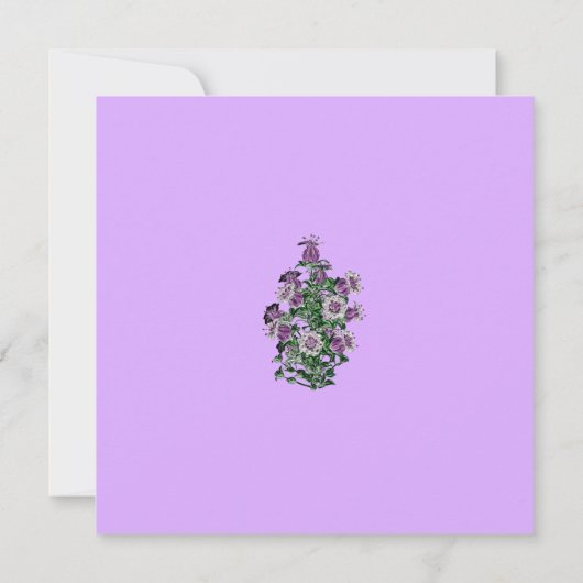 Herfstbruiloft paarse Stijlvol Elegant modern Kaart (Achterkant)