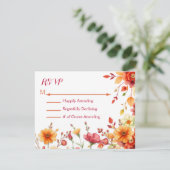  herfstbruiloft RSVP kaartje (Staand voorkant)