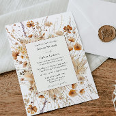 Herfstbruiloft Sinaasappel Bloemenuitnodiging Kaart
