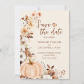 Herfstbruiloft terracotta save the date (Voorkant)