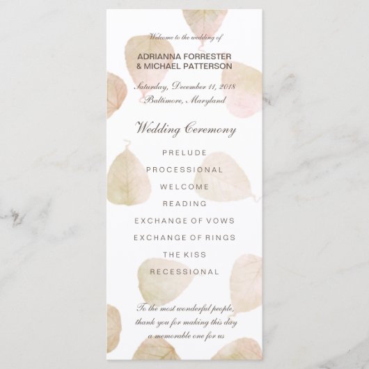 herfstbruiloft | Waterverf verlaat het programma Programmakaart (Voorkant)