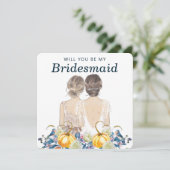 Herfstbruiloft zal je mijn bruidsmeisje zijn kaart (Staand voorkant)