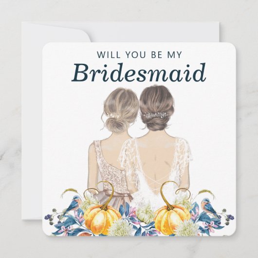 Herfstbruiloft zal je mijn bruidsmeisje zijn kaart (Voorkant)