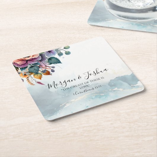 herfstbruiloften kartonnen onderzetters (Schuin)