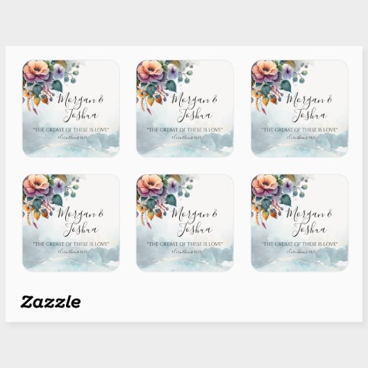 herfstbruiloften vierkante sticker (Vel)