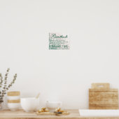 Herfstbruiloftsbordje - Champagne en groen Poster (Keuken)