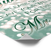 Herfstbruiloftsbordje - Champagne en groen Poster (Hoek)