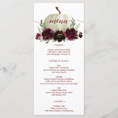Herfstbruiloftsmenu of Shower-menu met bordeauxkle Menu (Voorkant)