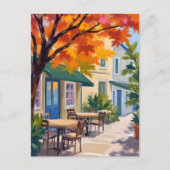Herfstcafé Waterverf herfstblad Briefkaart (Voorkant)