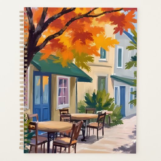 Herfstcafé Waterverf herfstloof Planner (Voorkant)