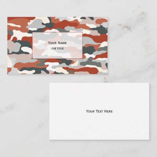 Herfstcamouflage (transparant wit) visitekaartje (Voorkant / Achterkant)