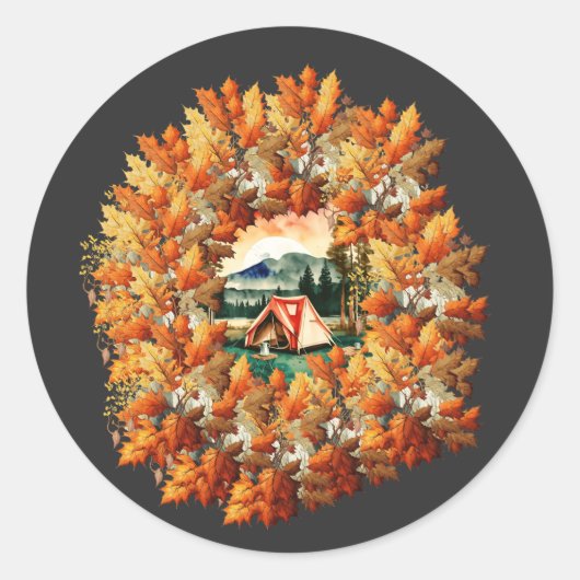 Herfstcamping: een gezellige ontsnapping naar de N Ronde Sticker (Voorkant)