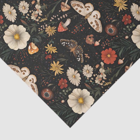 Herfstchampignons en bloemen Herfst Decoupage Tissuepapier (Detail)