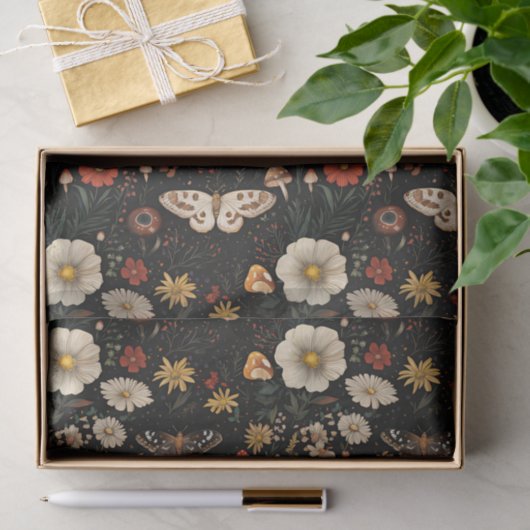 Herfstchampignons en bloemen Herfst Decoupage Tissuepapier (Geschenk)