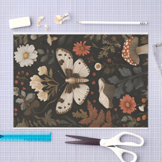 Herfstchampignons en bloemen Herfst Decoupage Tissuepapier (Craft)