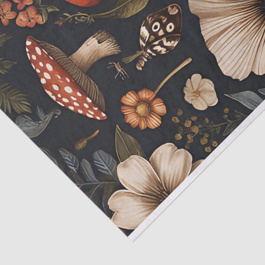 Herfstchampignons en bloemen Herfst Decoupage Tissuepapier (Detail)