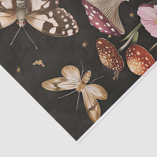 Herfstchampignons en bloemen Herfst Decoupage Tissuepapier (Detail)