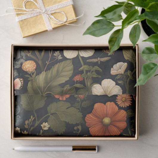 Herfstchampignons en bloemen Herfst Decoupage Tissuepapier (Geschenk)