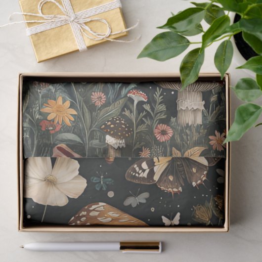 Herfstchampignons en bloemen Herfst Decoupage Tissuepapier (Geschenk)