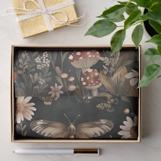 Herfstchampignons en bloemen Herfst Decoupage Tissuepapier (Geschenk)