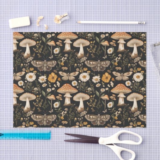 Herfstchampignons en bloemen Herfst Decoupage Tissuepapier (Craft)