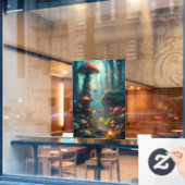 Herfstchampignonvenster vastklemmen raamsticker (Cafe Raam)