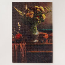 Herfstchrysanten | Vintage Stilleven Puzzel