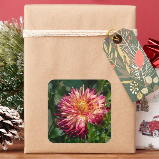 Herfstchrysanthemum – Warme Bloei Vierkante Sticker (Feestdagen)