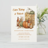 Herfstciderproeverij en Potluck-kampvuurfeest Kaart (Staand voorkant)