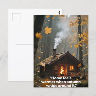 Herfstcitaten Bos Bomen laat wegen Briefkaart