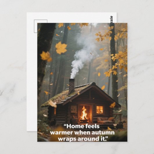 Herfstcitaten Bos Bomen laat wegen Briefkaart (Voorkant / Achterkant)