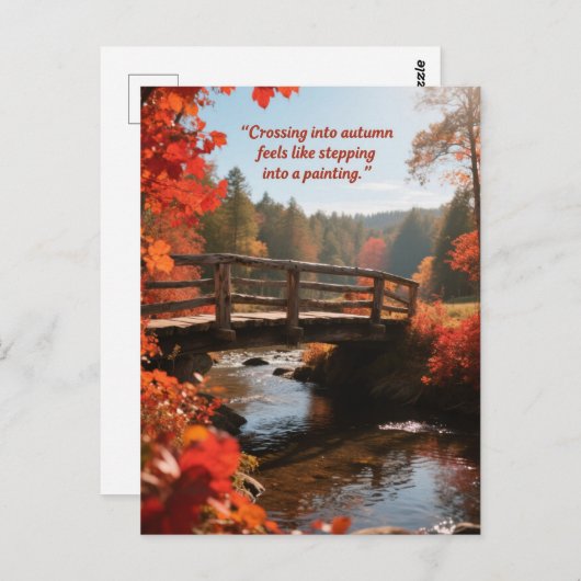 Herfstcitaten Bos Bomen laat wegen Briefkaart (Voorkant / Achterkant)