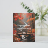 Herfstcitaten Bos Bomen laat wegen Briefkaart (Staand voorkant)