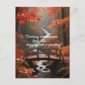 Herfstcitaten Bos Bomen laat wegen Briefkaart (Voorkant)