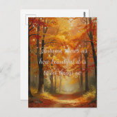 Herfstcitaten Bos Bomen laat wegen Briefkaart (Voorkant / Achterkant)