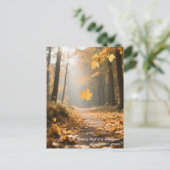 Herfstcitaten Bos Bomen laat wegen Briefkaart (Staand voorkant)