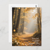 Herfstcitaten Bos Bomen laat wegen Briefkaart (Voorkant / Achterkant)