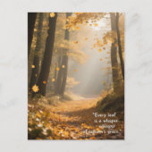 Herfstcitaten Bos Bomen laat wegen Briefkaart (Voorkant)