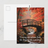 Herfstcitaten Bos Bomen laat wegen Briefkaart (Voorkant / Achterkant)