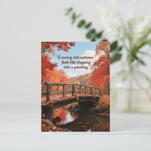 Herfstcitaten Bos Bomen laat wegen Briefkaart (Staand voorkant)