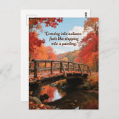 Herfstcitaten Bos Bomen laat wegen Briefkaart (Voorkant / Achterkant)