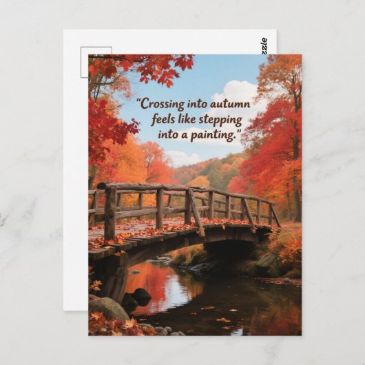 Herfstcitaten Bos Bomen laat wegen Briefkaart (Voorkant / Achterkant)