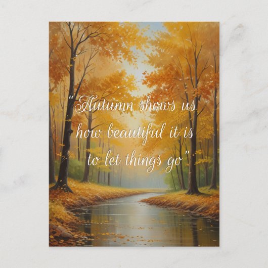 Herfstcitaten Bos Bomen laat wegen Briefkaart (Voorkant)