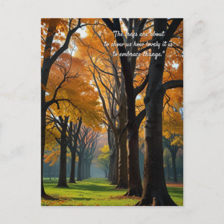 Herfstcitaten Bos Bomen laat wegen Briefkaart