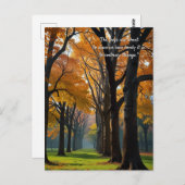 Herfstcitaten Bos Bomen laat wegen Briefkaart (Voorkant / Achterkant)