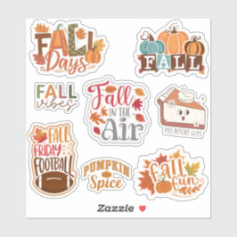 Herfstcitaten, Pumpkin Spice set van 8 Sticker