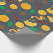 Herfstcitrus en kaneel naadloze Thanksgiving Cadeaupapier (Hoek)