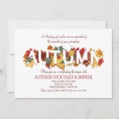 Herfstcocktails en diner kaart (Voorkant)